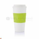 Vaso blanco con banda de color | Promocionales