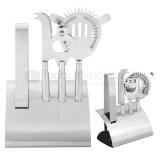 Set de bar metalico de 4 piezas con base de mismo material | Articulos Promocionales