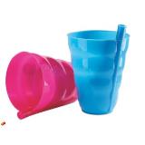 Vaso con popote integrado de plastico | Articulos Promocionales