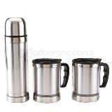 Coffee set termo y 2 tazas metalicas | Articulos Promocionales