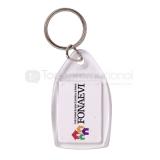 Llavero de acrilico cristal con tapa blanca | Articulos Promocionales