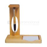 Base de madera con boligrafo magnetico colgante | Promocionales