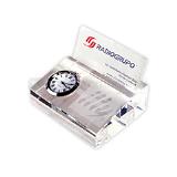 Base de cristal con tarjetero y reloj | Articulos Promocionales