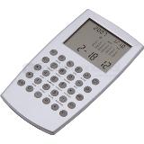 Calculadora de aluminio con calendario, reloj y alarma | Articulos Promocionales