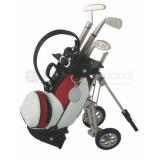 Bolsa de golf en curpiel con plumas metálicas | Articulos Promocionales