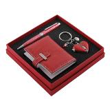 Set de agenda pluma y  llavero metal, esmalte y curpiel | Articulos Promocionales