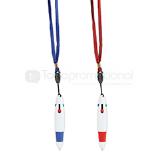 Pluma colgante con 4 colores y cordón  | Articulos Promocionales